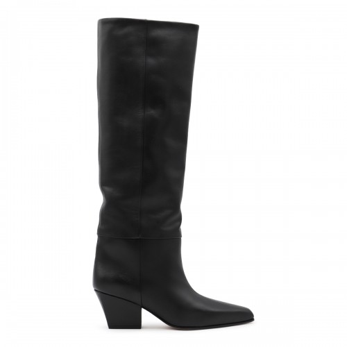 BLACK LEATHER JANE BOOTS