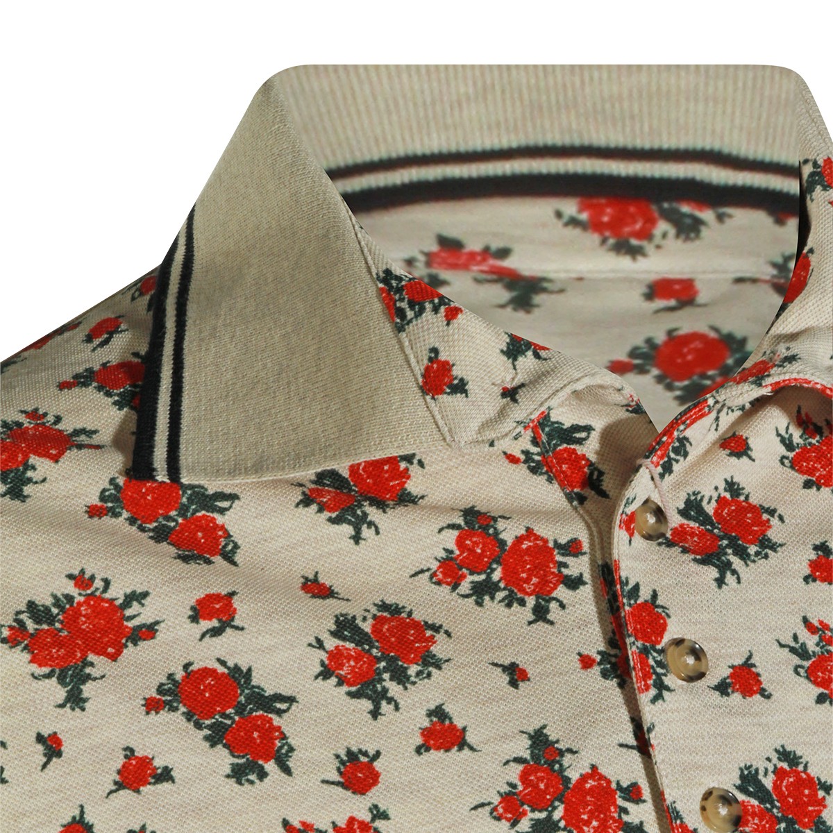 ROSES COTTON TWO BUTTONS POLO SHIRT