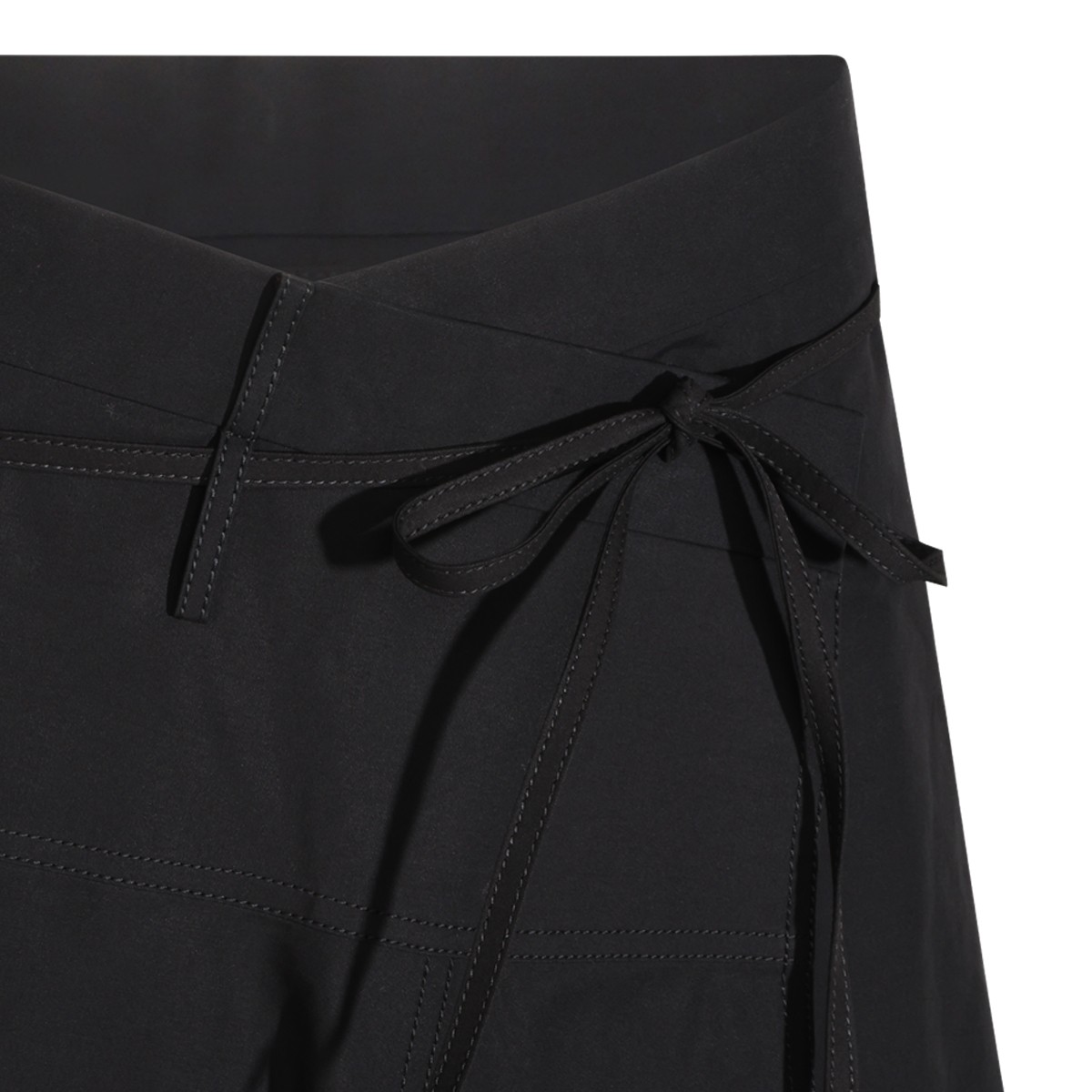 DOUBLE BLACK COTTON ASYMMETRIC SKIRT