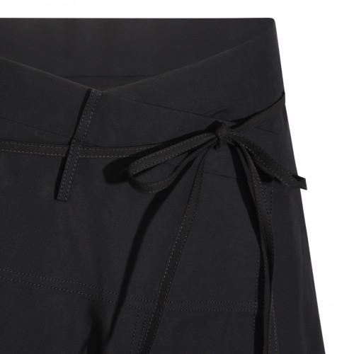 DOUBLE BLACK COTTON ASYMMETRIC SKIRT