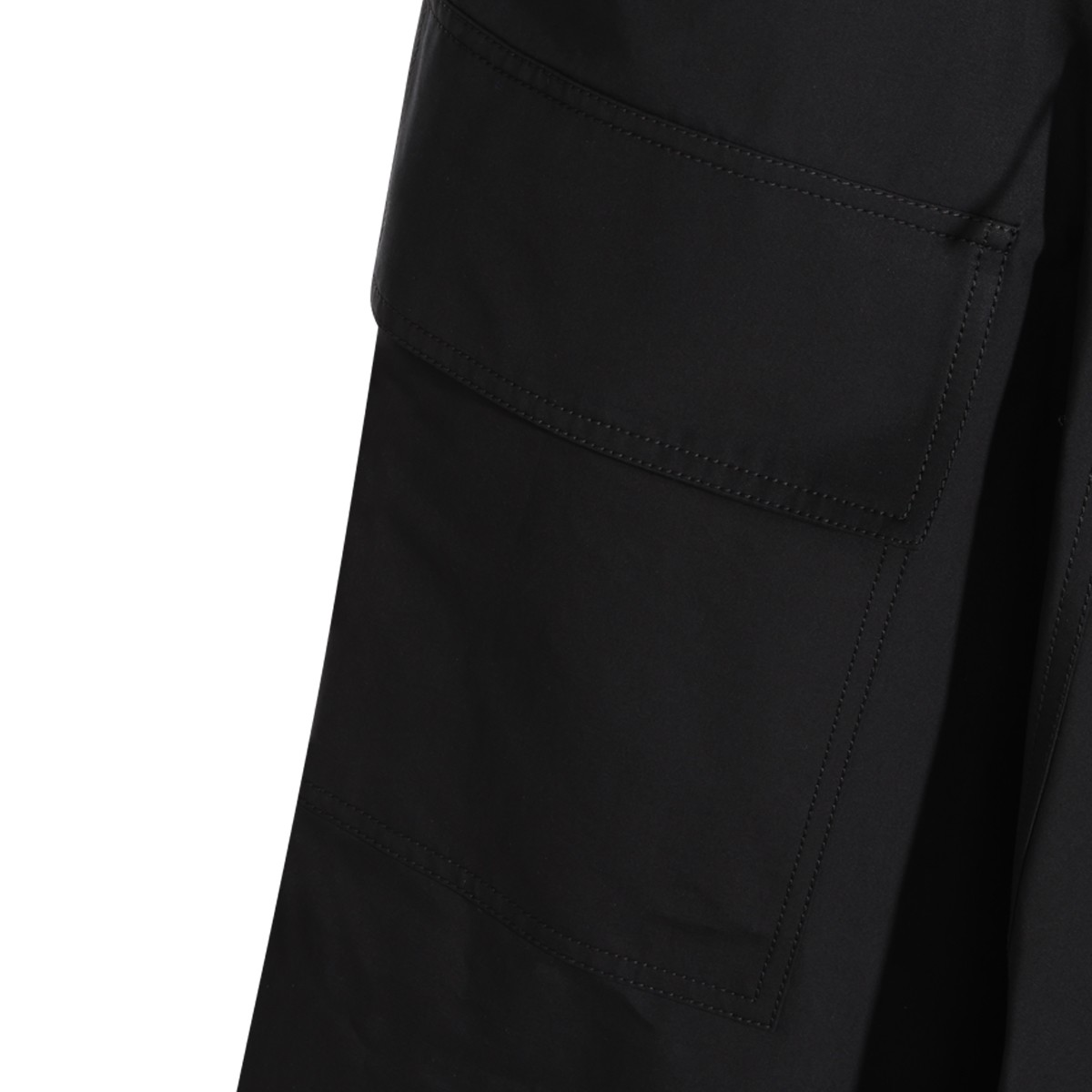 DOUBLE BLACK COTTON ASYMMETRIC SKIRT
