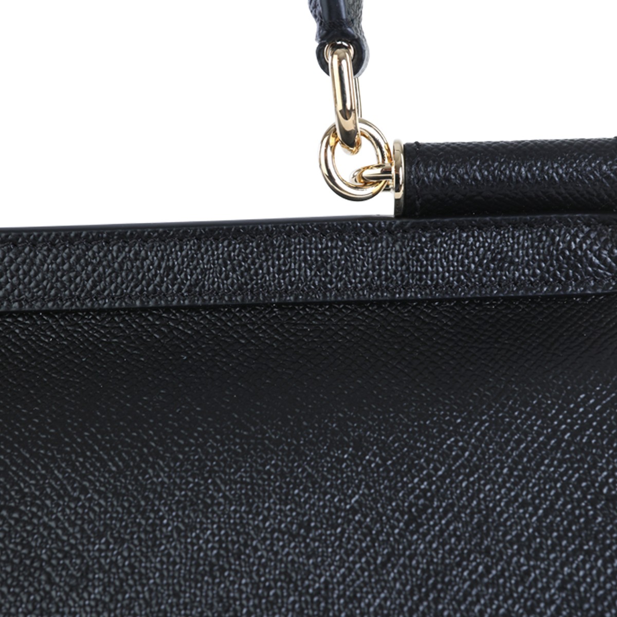 BLACK LEATHER SICILY SMALL TOP HANDLE...