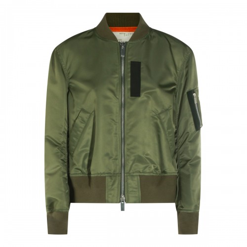KHAKI NYLON CASUAL JACKET