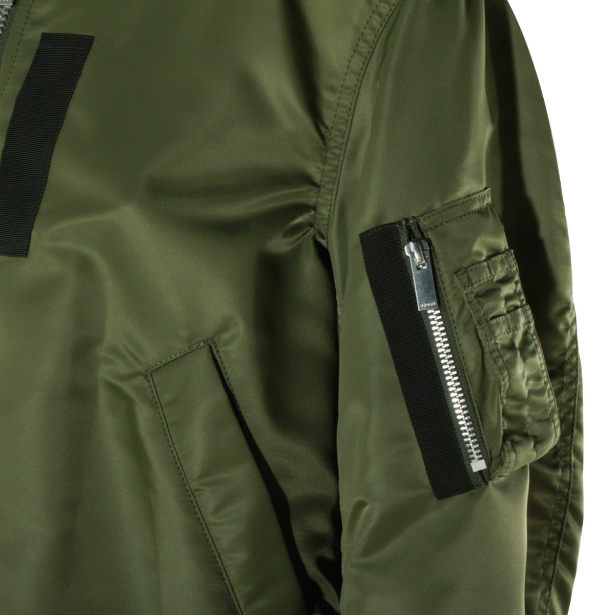 KHAKI NYLON CASUAL JACKET