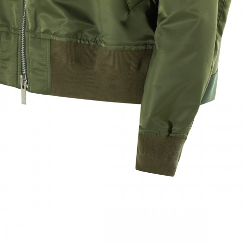 KHAKI NYLON CASUAL JACKET
