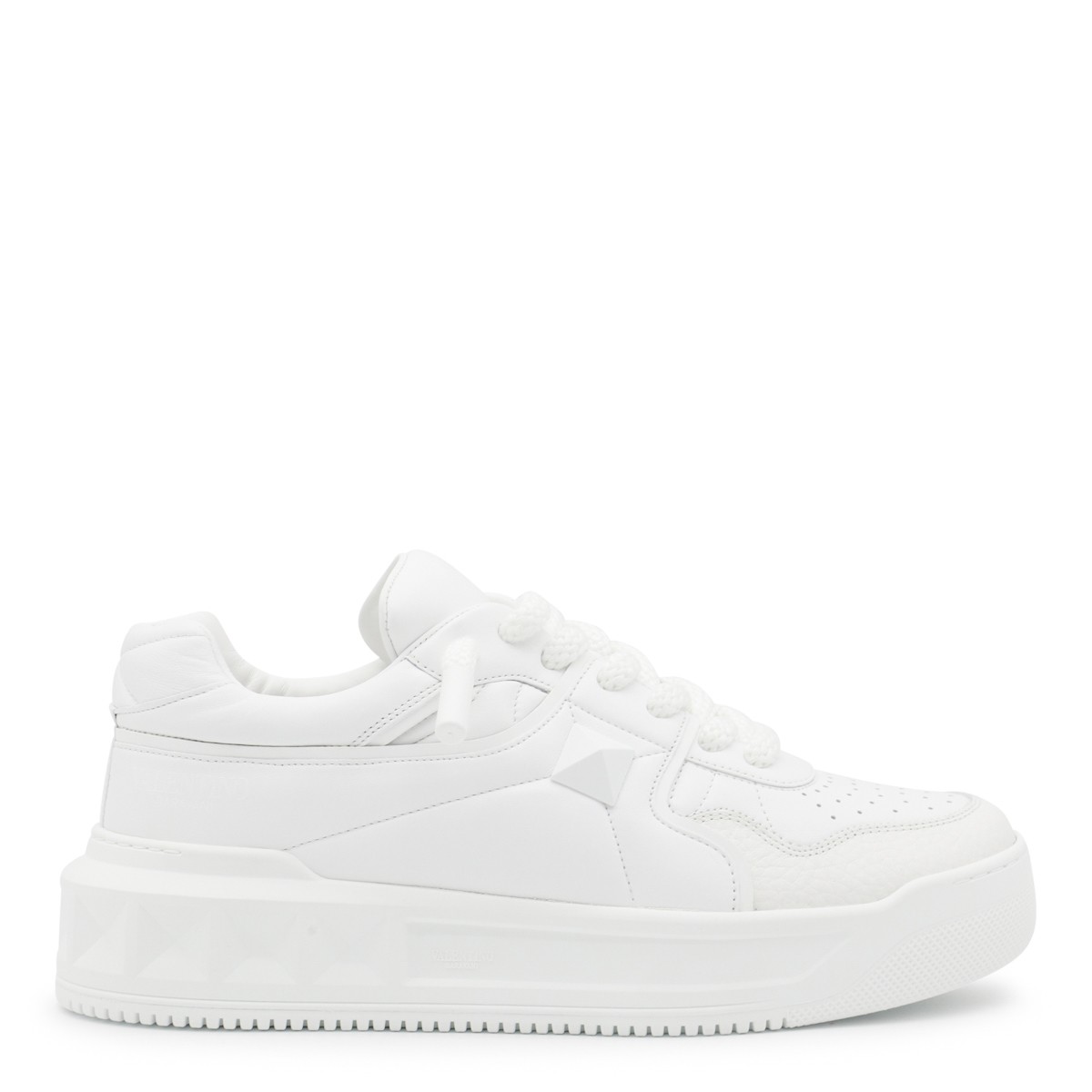 WHITE LEATHER ONE STUD XL SNEAKERS