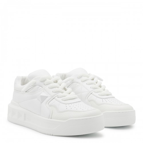 WHITE LEATHER ONE STUD XL SNEAKERS