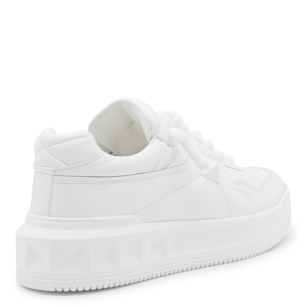 WHITE LEATHER ONE STUD XL SNEAKERS