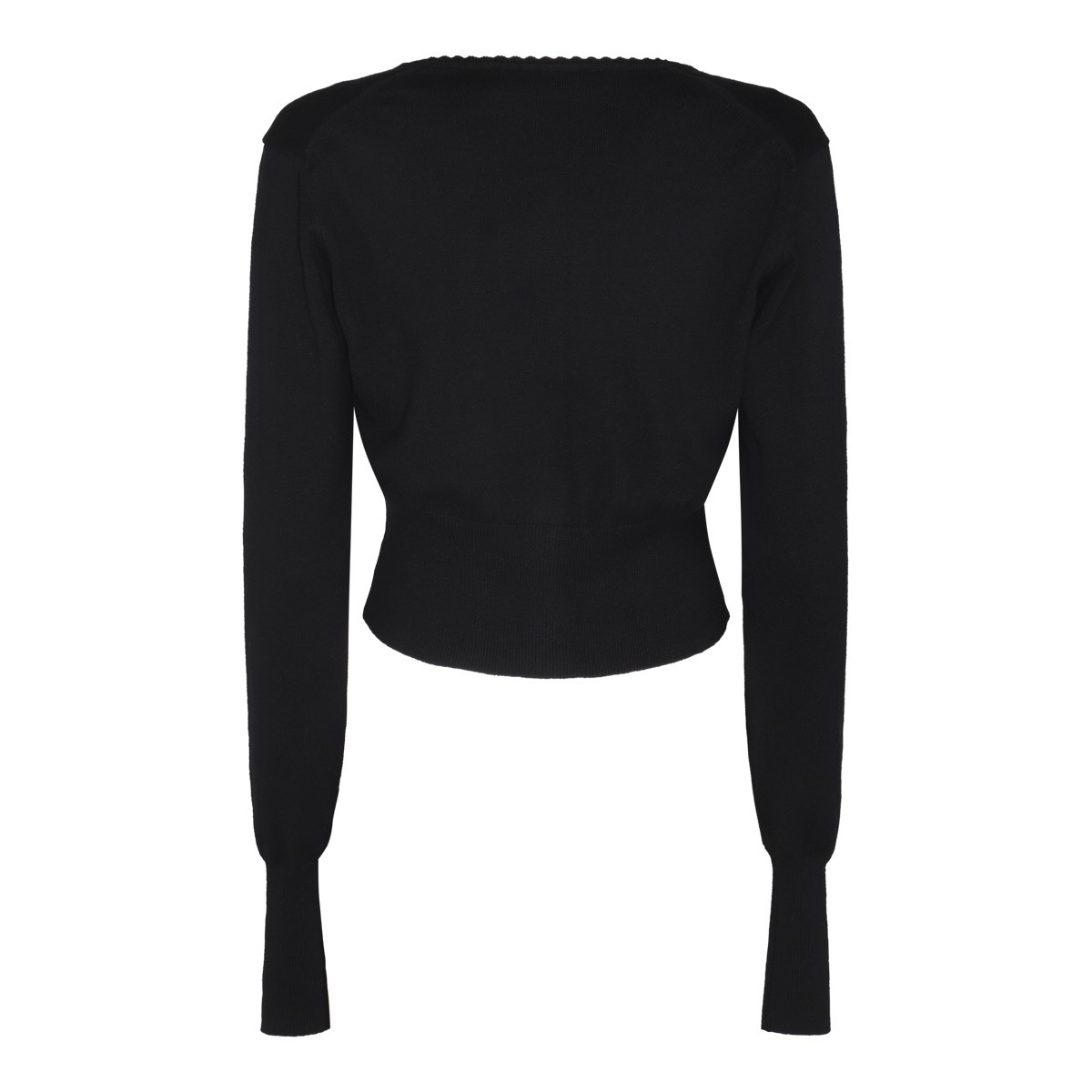 BLACK COTTON WOOL BLEND BEA KNITWEAR