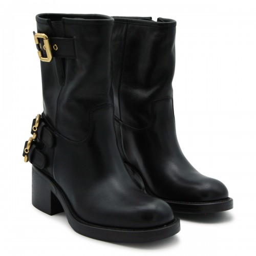 BLACK LEATHER DAKOTA BOOTS