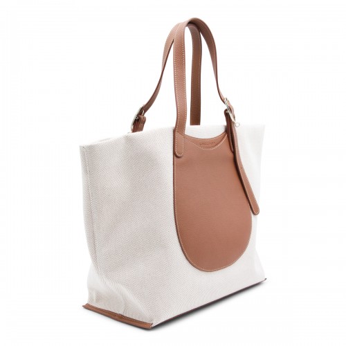 CARAMEL CANVAD AND LEATHER COMPLICE TOTE BAG