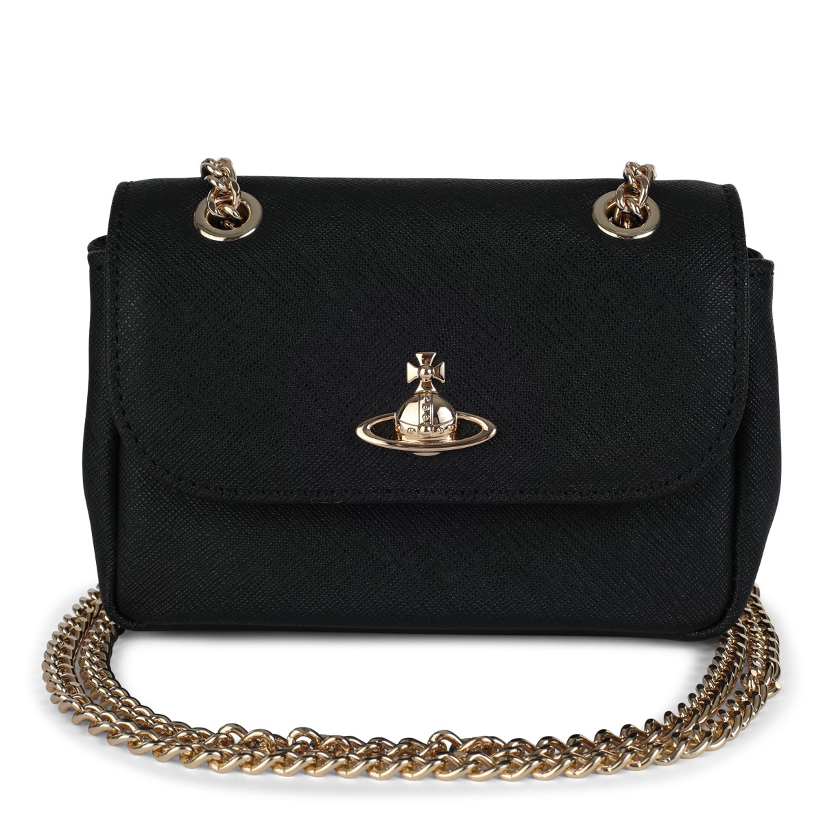 BLACK LEATHER SHOULDER BAG