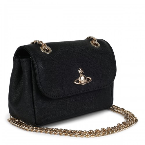 BLACK LEATHER SHOULDER BAG