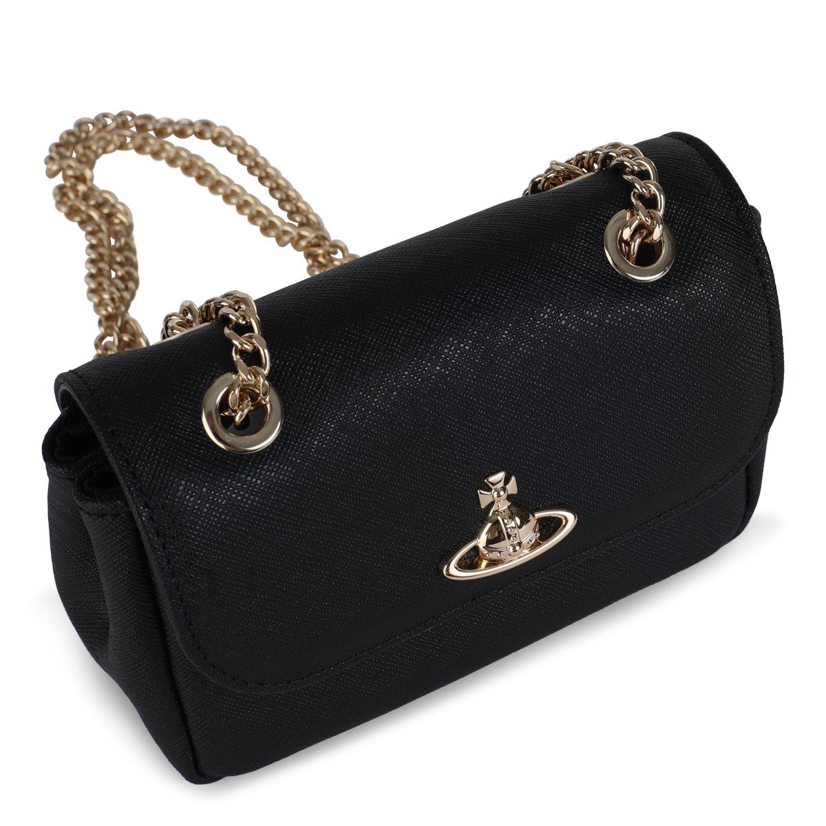BLACK LEATHER SHOULDER BAG