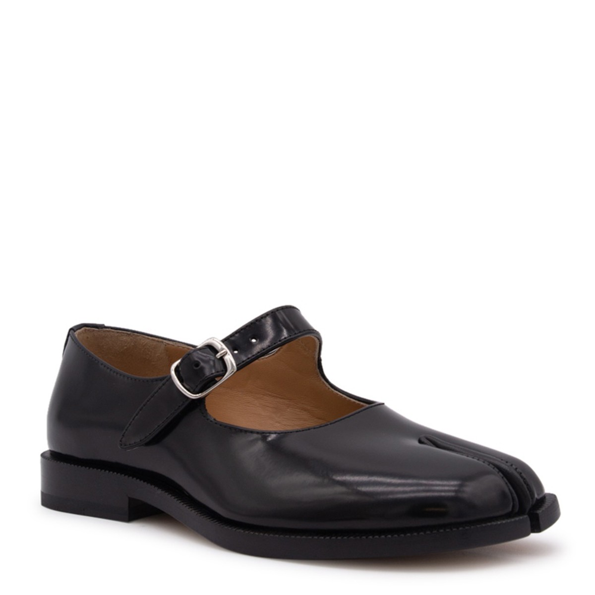 BLACK LEATHER TABI SHOES