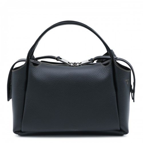 BLACK LEATHER APA MINI BOWLING TOP HANDLE BAG