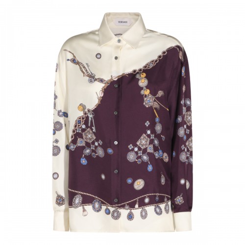 WHITE AND DARK VIOLET SILK...