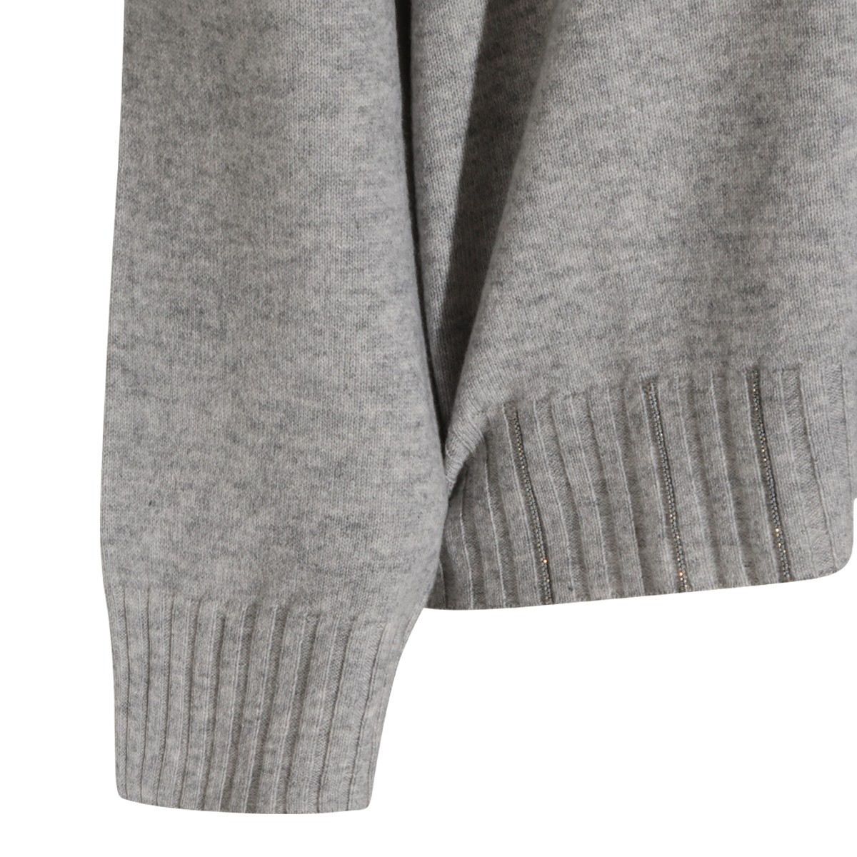 LIGHT GREY VIRGIN WOOL CASHMERE AND...