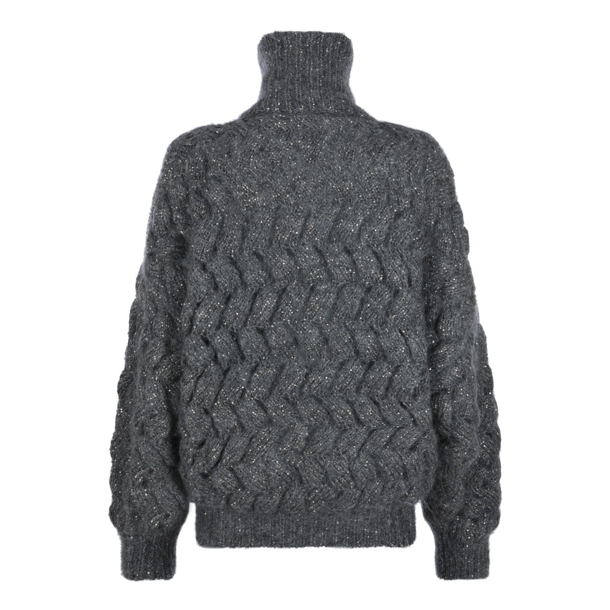 GREY MOHAIR BLEND CARDIGAN