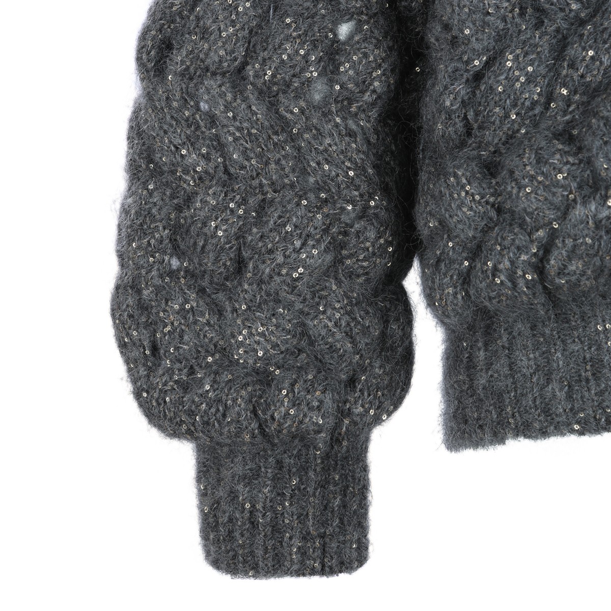 GREY MOHAIR BLEND CARDIGAN
