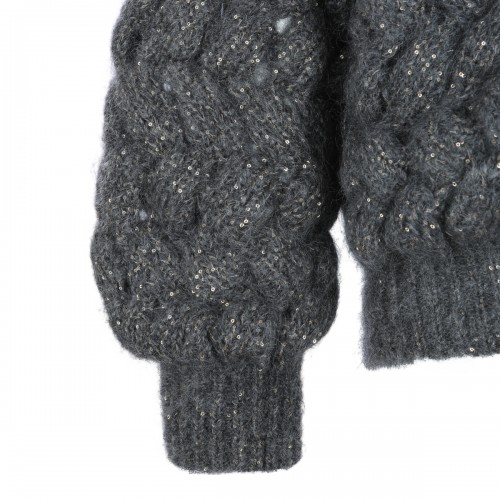 GREY MOHAIR BLEND CARDIGAN
