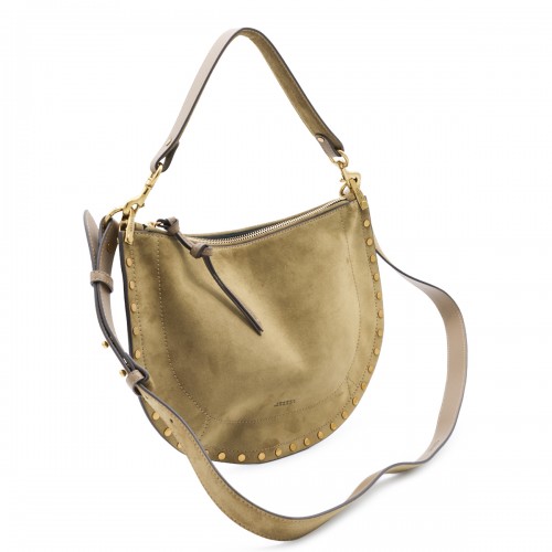 TAUPE SUEDE OSKAN SHOULDER BAG