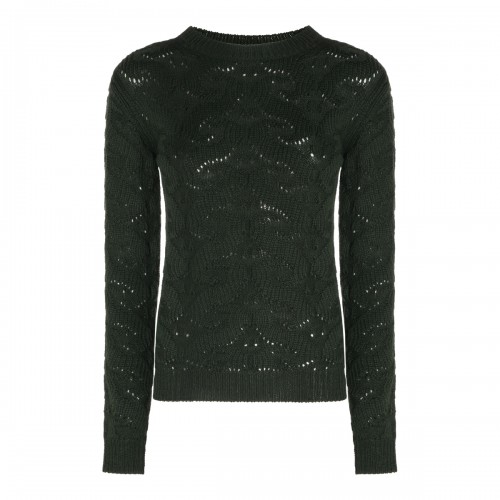 GREEN WOOL BLEND SWEATER