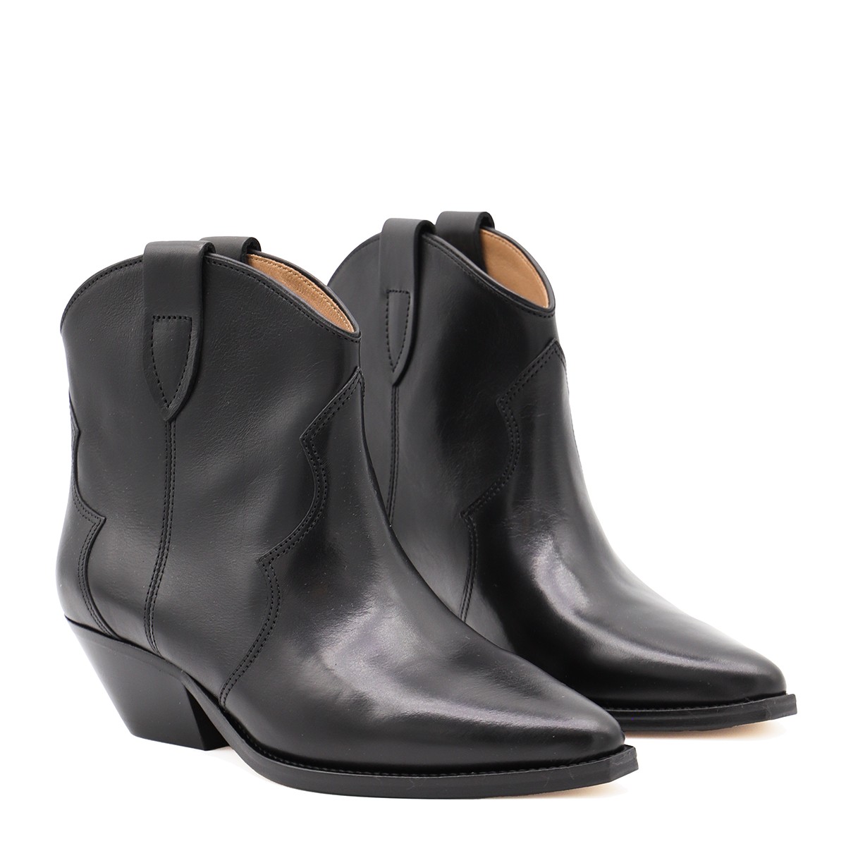 BLACK LEATHER DEWINA BOOTS