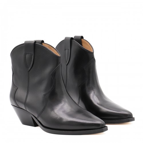 BLACK LEATHER DEWINA BOOTS