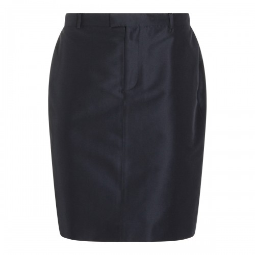 NAVY SILK MINI SKIRT