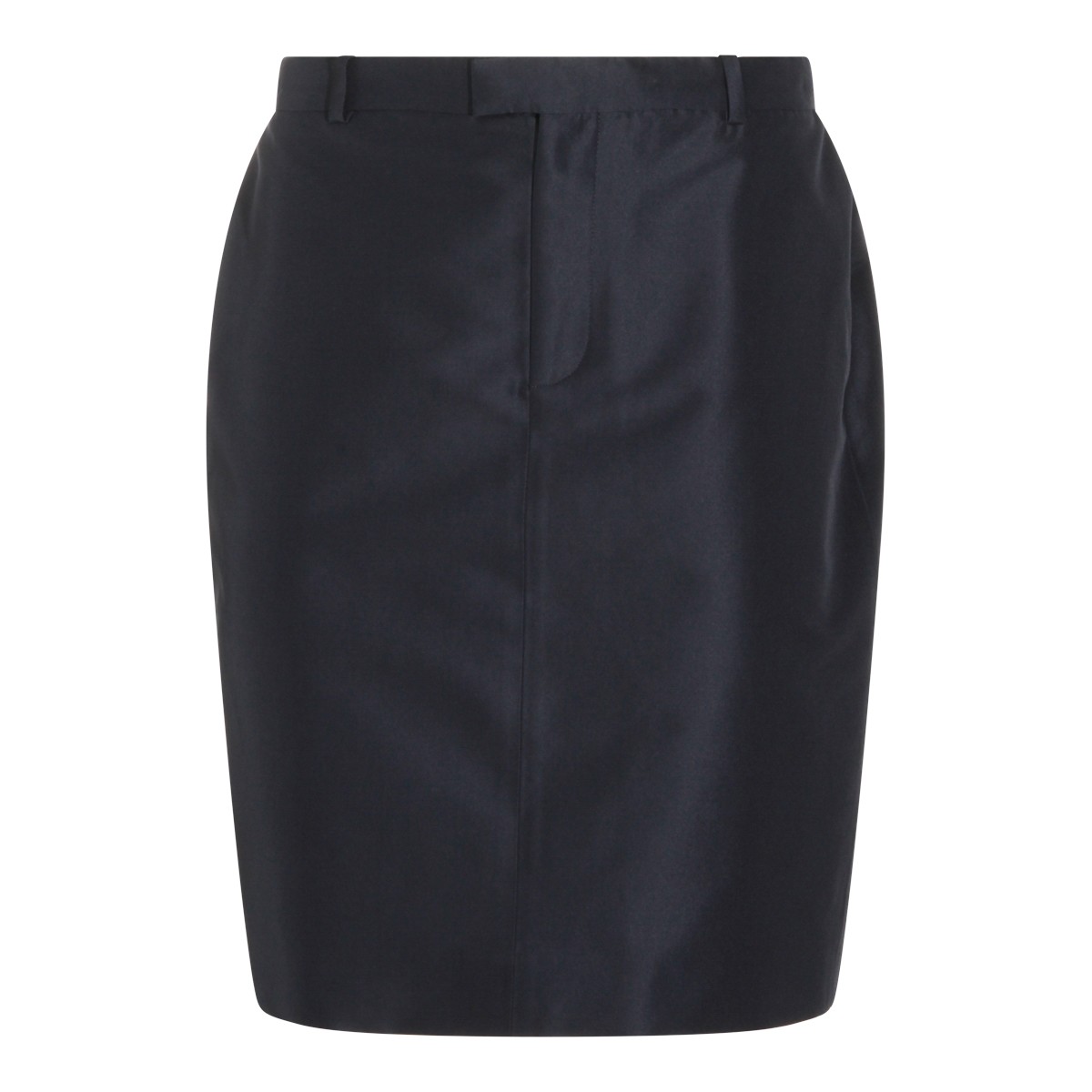 NAVY SILK MINI SKIRT