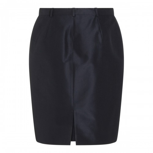NAVY SILK MINI SKIRT 2