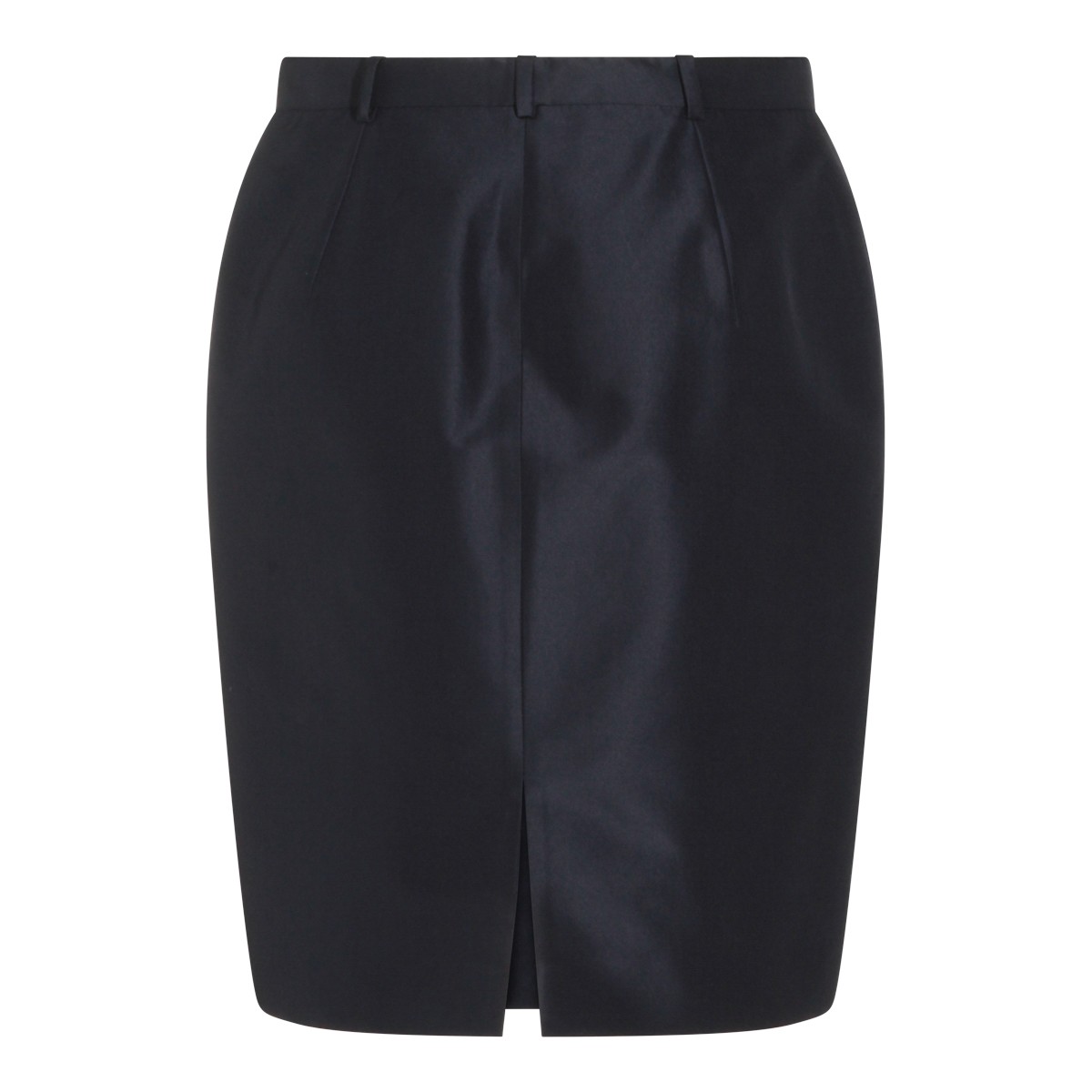 NAVY SILK MINI SKIRT