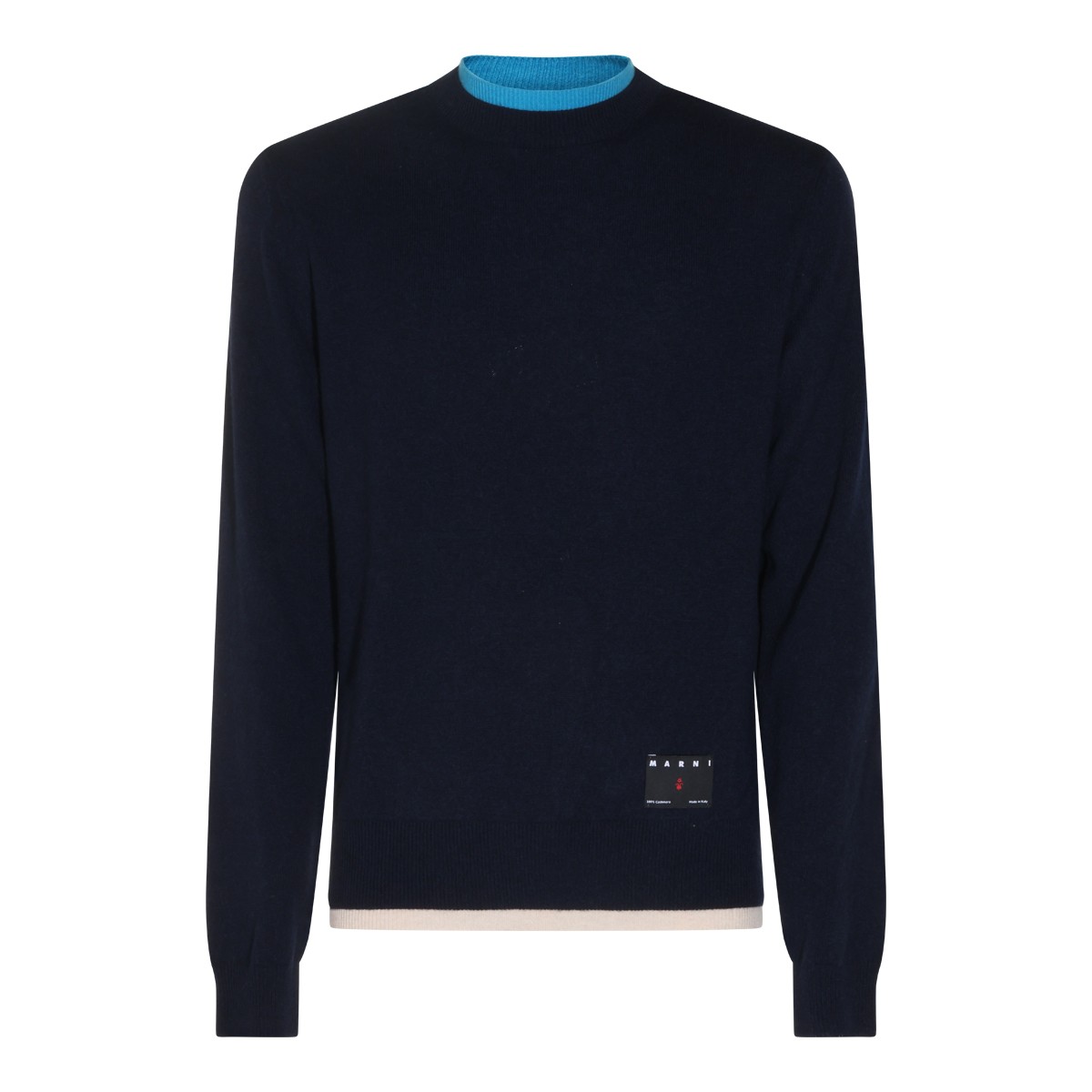 BLUE AND LIGHT BLUE CASHMERE SWEATER