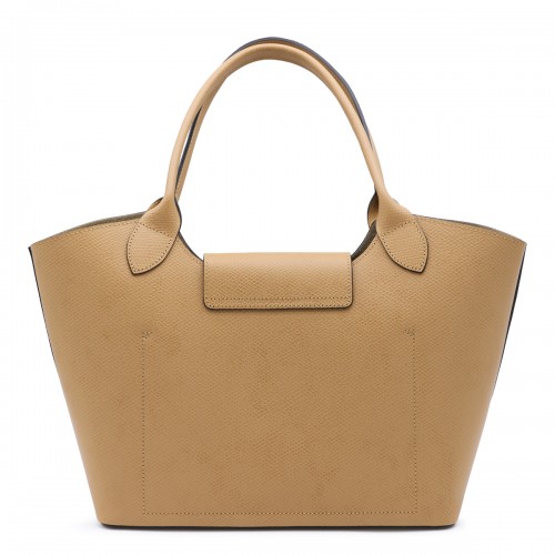 BEIGE LEATHER EPURE SAC PORTE EPAULE TOTE