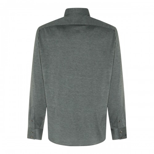 DARK GREY SILK AND COTTON SHIRT