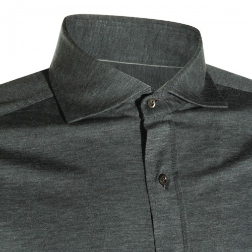 DARK GREY SILK AND COTTON SHIRT