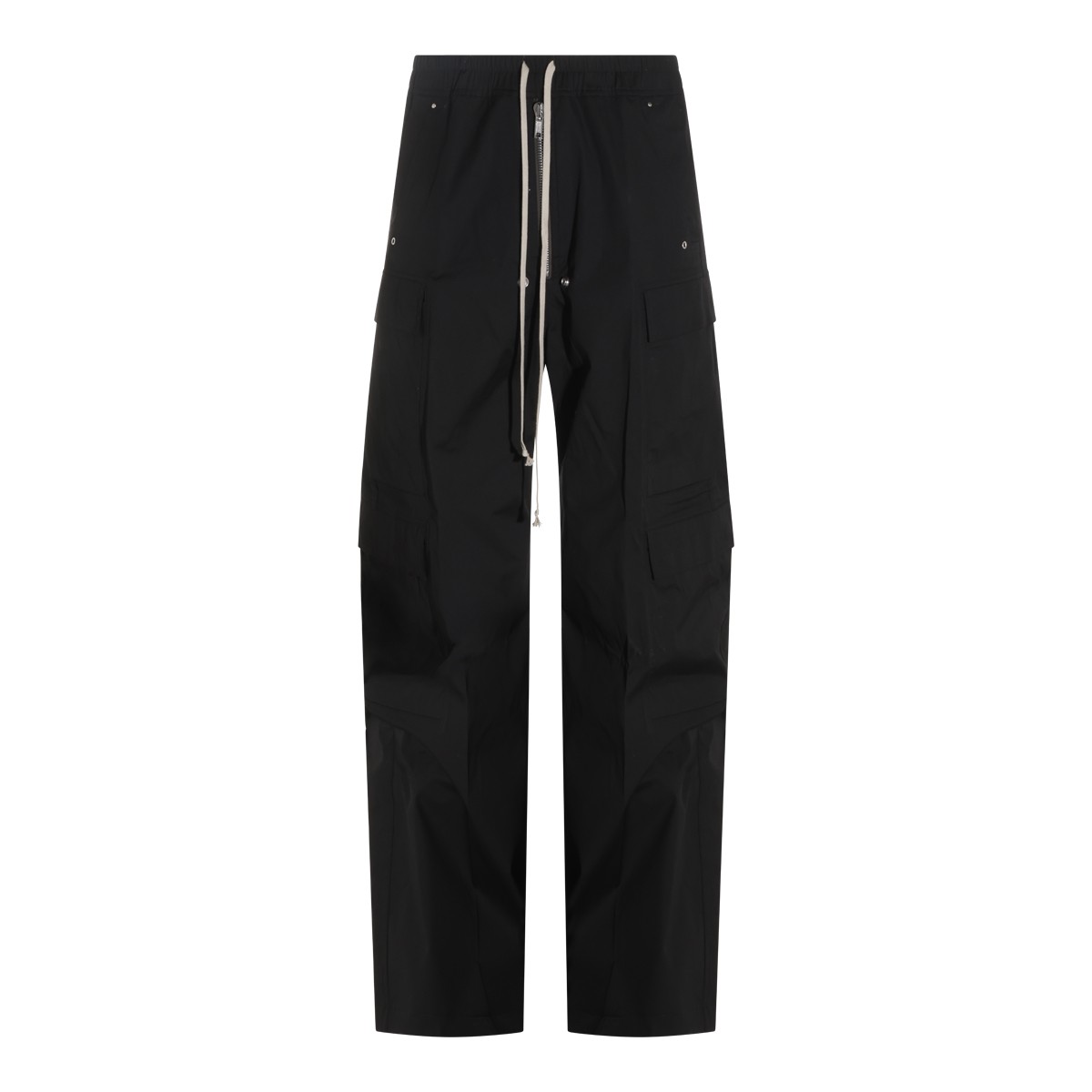 BLACK COTTON STRETCH CARGOBELA PANTS