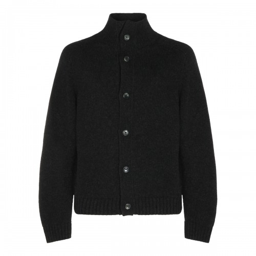 SHADOW GREY CASHMERE CARDIGAN