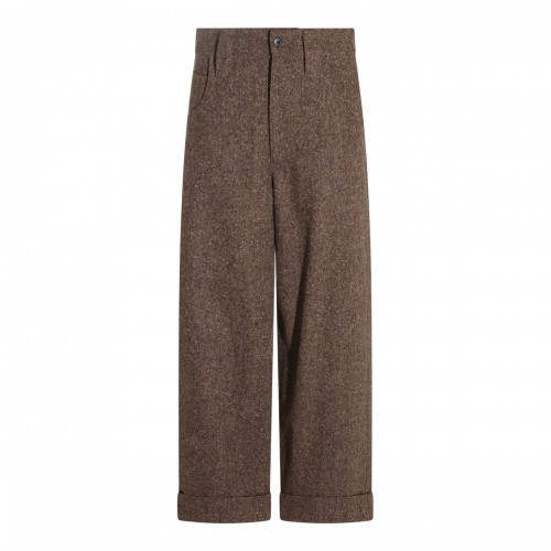 BROWN VIRGIN WOOL PANTS