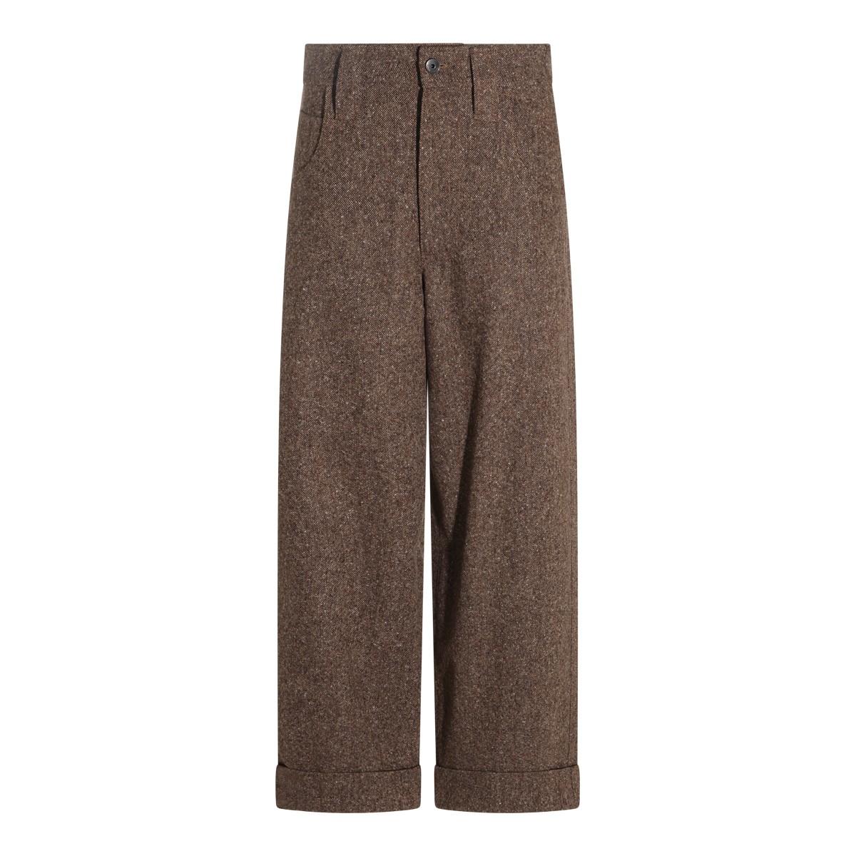 BROWN VIRGIN WOOL PANTS