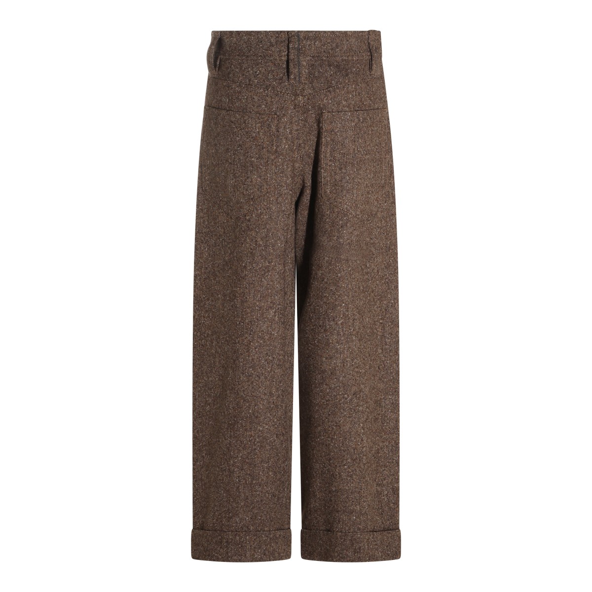 BROWN VIRGIN WOOL PANTS