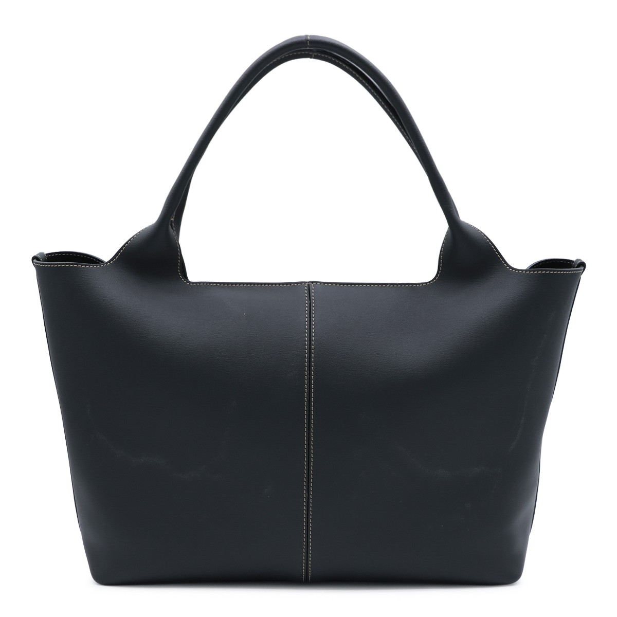 BLACK LEATHER MEDIUM TOTE