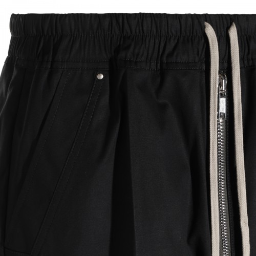 BLACK COTTON STRETCH BELA PANTS