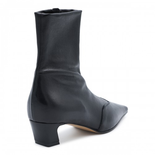 BLACK LEATHER NEVADA ANKLE BOOTS