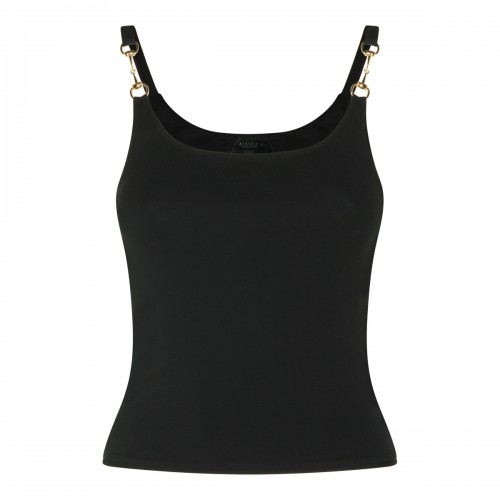 BLACK COTTON HORSEBIT TOP
