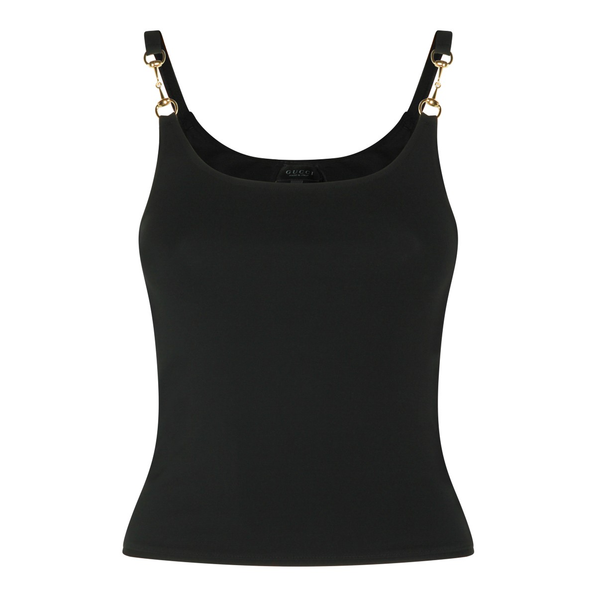 BLACK COTTON HORSEBIT TOP