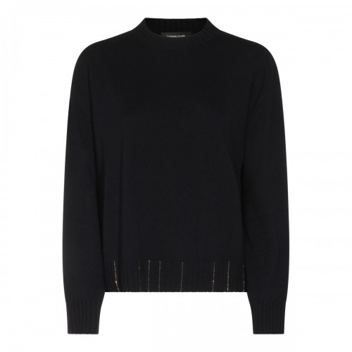 BLUE NOTTE VIRGIN WOOL CASHMERE AND SILK BLEND SWEATER
