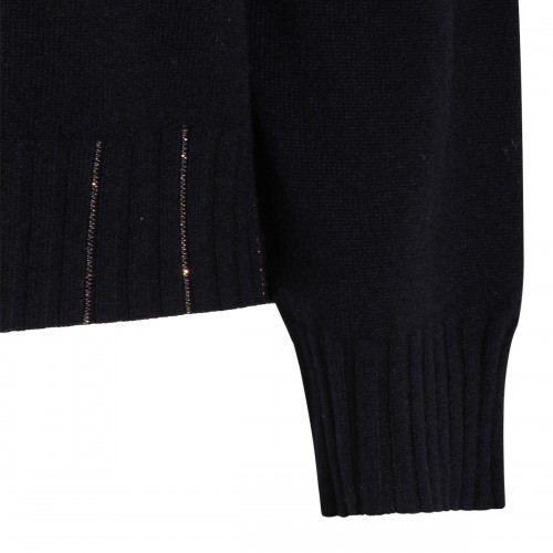 BLUE NOTTE VIRGIN WOOL CASHMERE AND SILK BLEND SWEATER
