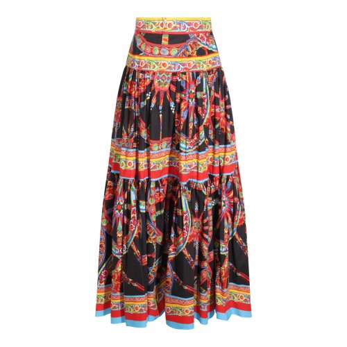 MULTICOLOR COTTON CARRETTO LONG SKIRT
